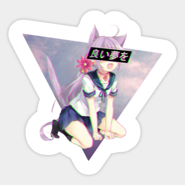NEKO GIRL - SAD JAPANESE ANIME AESTHETIC - Aesthetic - Sticker | TeePublic
